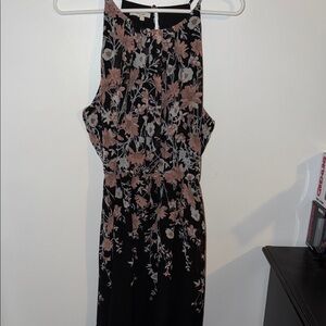 Maurices Black Maxi Dress with Pink and Cream Floral Print